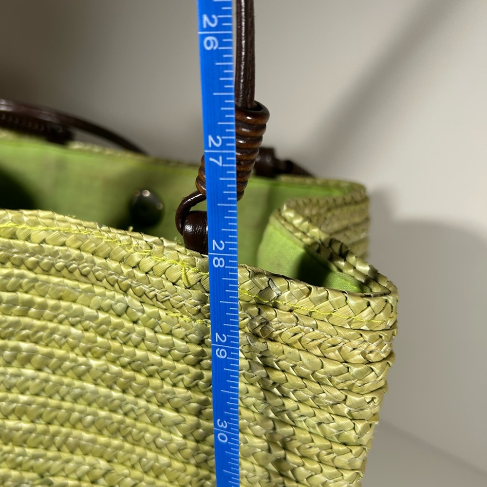Authentic StJohnsBay Straw lime color purse - Picture 9 of 12